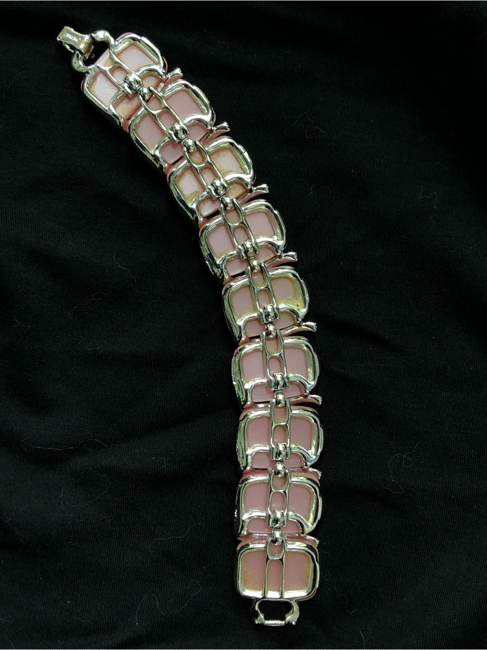 Pink Thermoset Lisner Link Bracelet 50s-60s VINTAGE - Picture 3 of 5